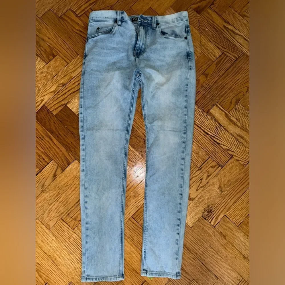Empyre Verge Tapered Aged Light Wash Skinny Jeans sz 30 EUC